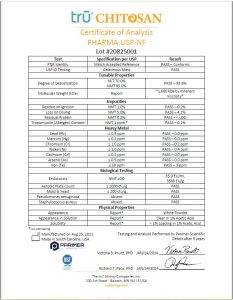 Chitosan -Certificate of Analysis